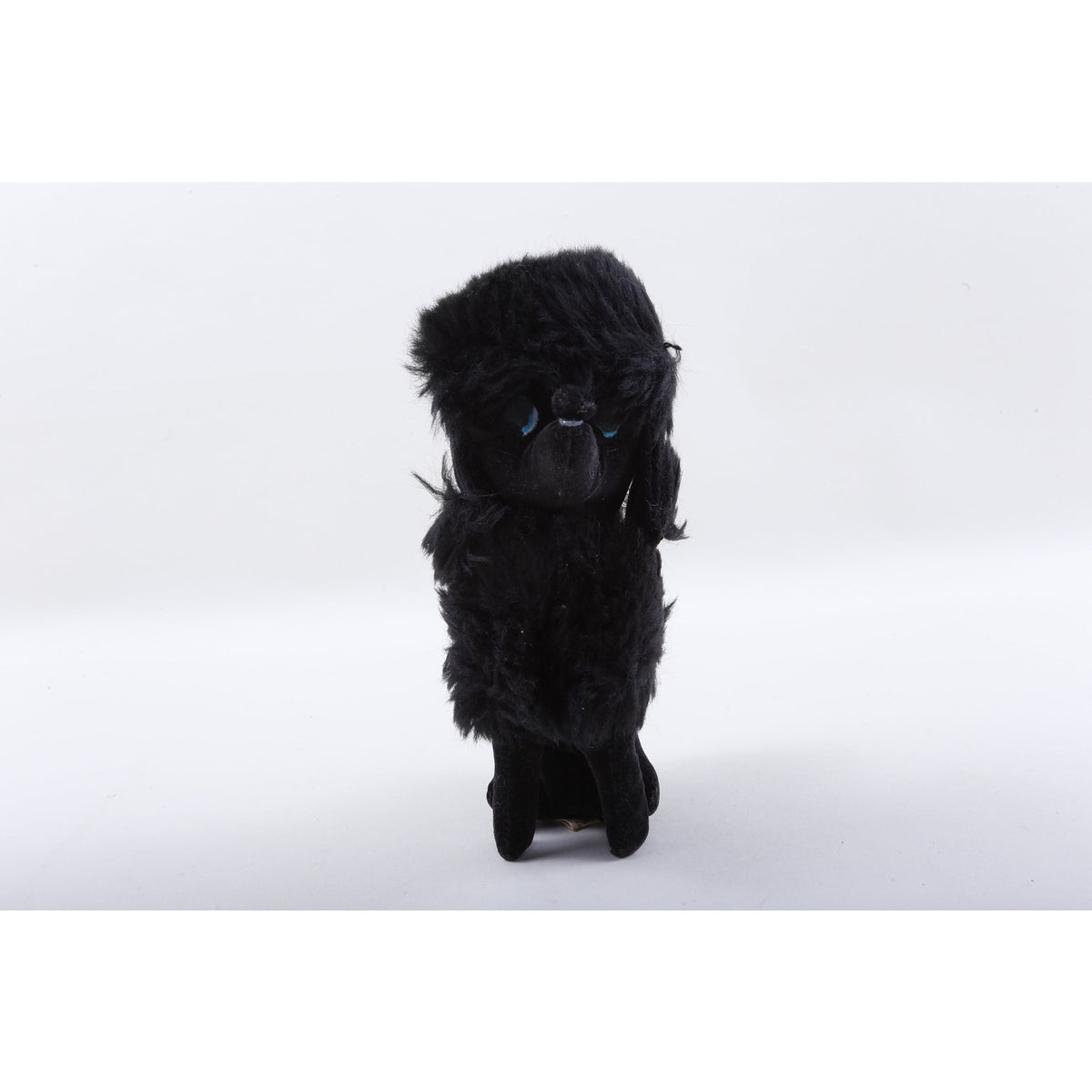 Kamar, Salesman Sample,Poodle, Black, Dog, Sitting, Puppy, Soft, Plush, Stuffed Animal, Toy, Vintage - 166