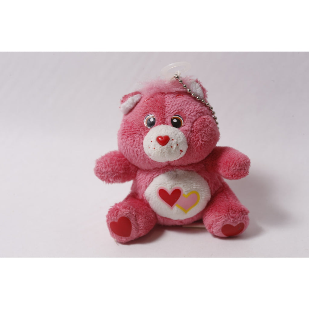 Japanese Rare Care Bears Love-a-Lot Bear Plush Keychain Soft Mini Charm ~ 260812-WH 947