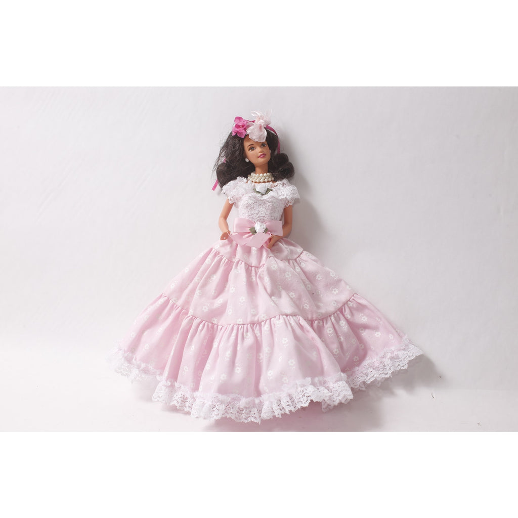 Mattel Barbie Doll wearing Pink and White Lace Gown ~ 260907-WH 1136