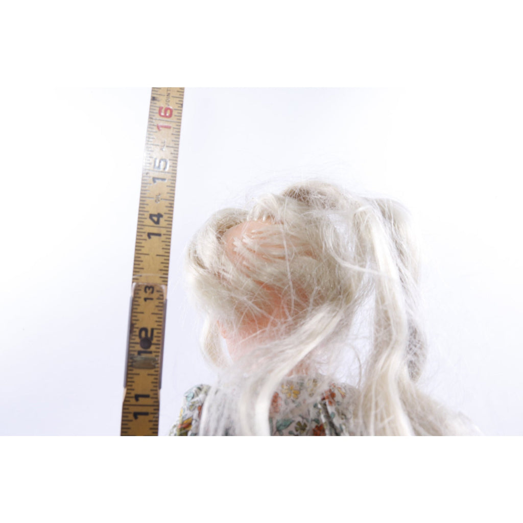 VELVET, Blonde, Dressed, Doll, Toy, Plastic Figure, Long Hair, White Dress, Floral Patterns, Vintage, Collection, ~ 20-01-226 AA