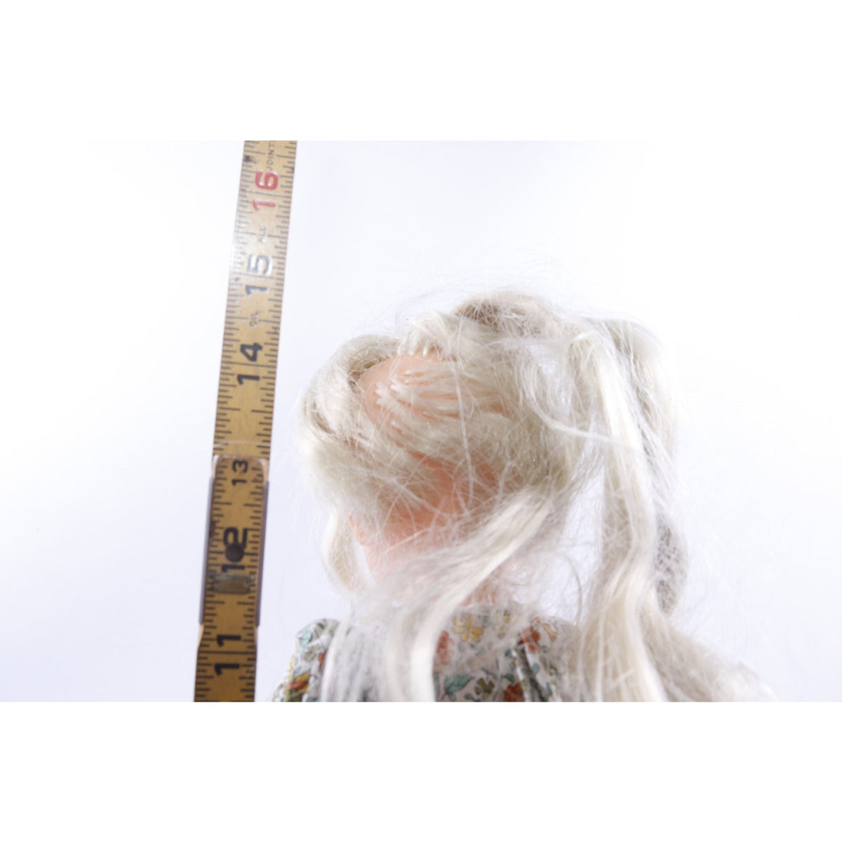VELVET, Blonde, Dressed, Doll, Toy, Plastic Figure, Long Hair, White Dress, Floral Patterns, Vintage, Collection, ~ 20-01-226 AA
