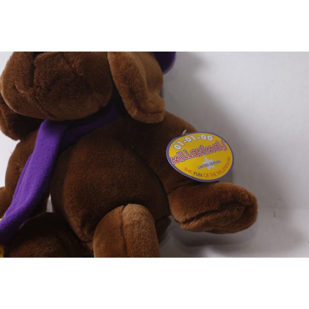 2000 Millanimals Mugsy the Mutt Large Plush Dog w Purple Skarf ~ 260914-WH 1388