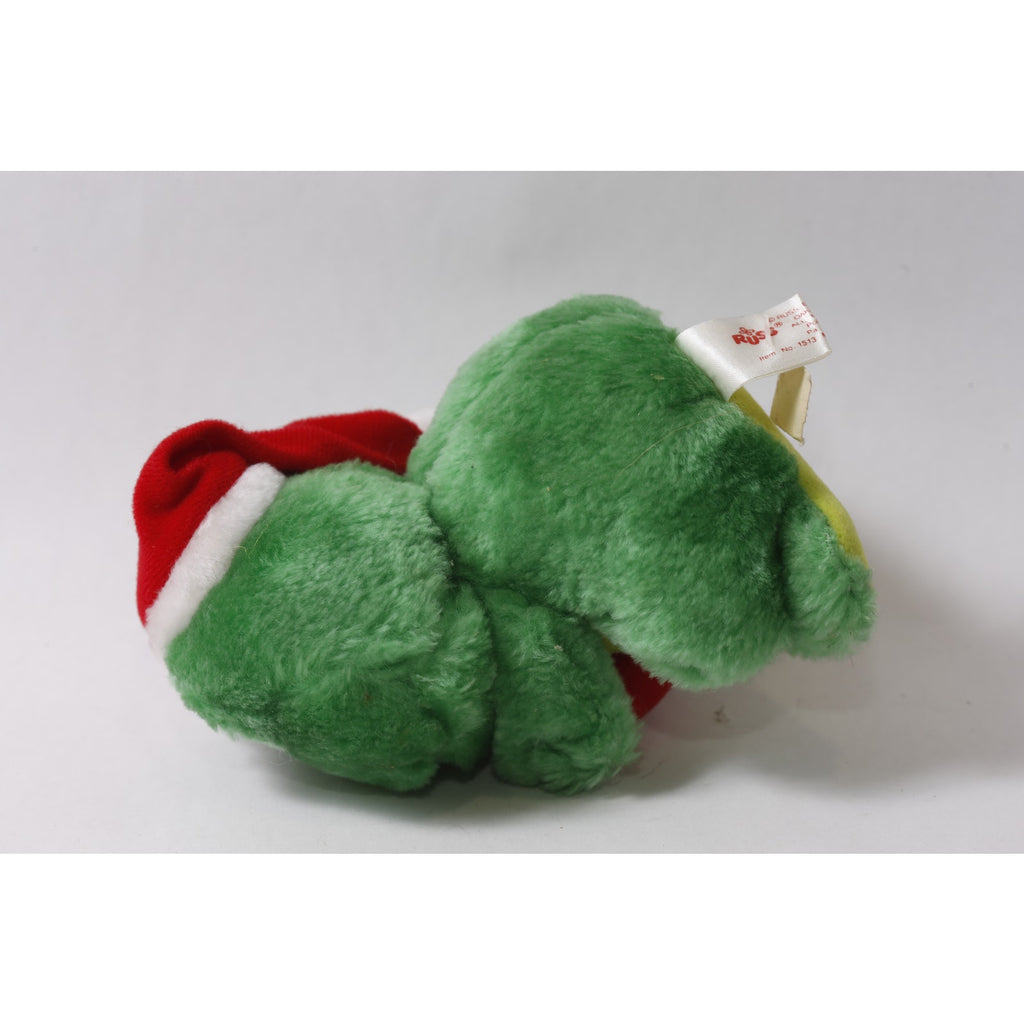 1980s Russ Berrie Christmas Frog Plush 5" Holiday Decor ~ 260718-DISH M-17-04