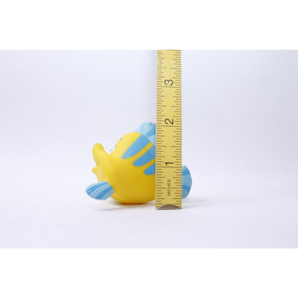 Tyco Disney, The Little Mermaid, Flounder, 2", PVC, Figure, Yellow Blue, Fish, Cartoon Character, Toy, Vintage, Collectible, ~ 20-01-689