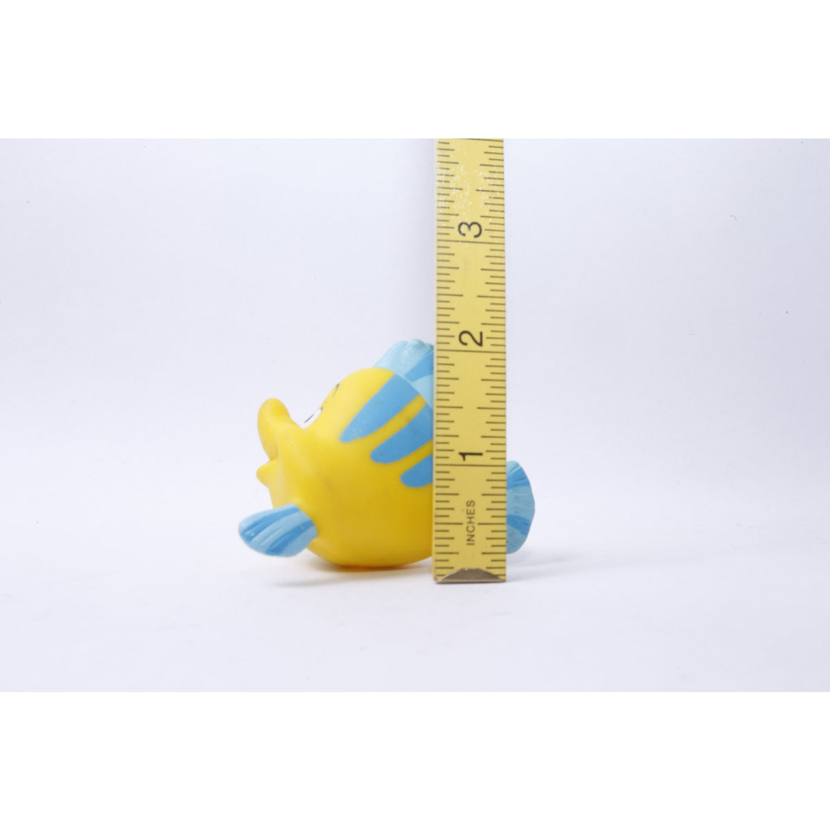 Tyco Disney, The Little Mermaid, Flounder, 2", PVC, Figure, Yellow Blue, Fish, Cartoon Character, Toy, Vintage, Collectible, ~ 20-01-689