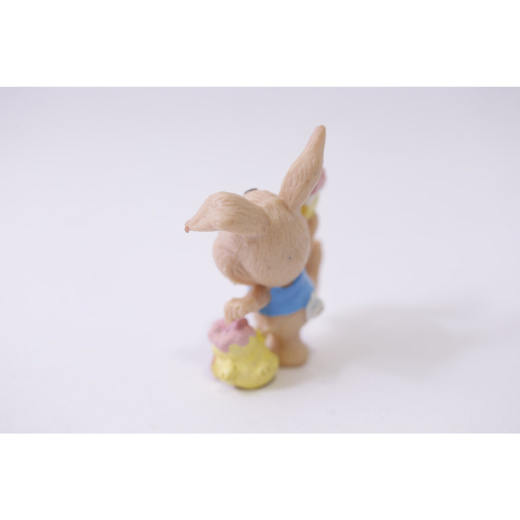 Easter Bunny PVC Figure Holding Paintbrush with Chick 1980s Toy, 251028-WH 289