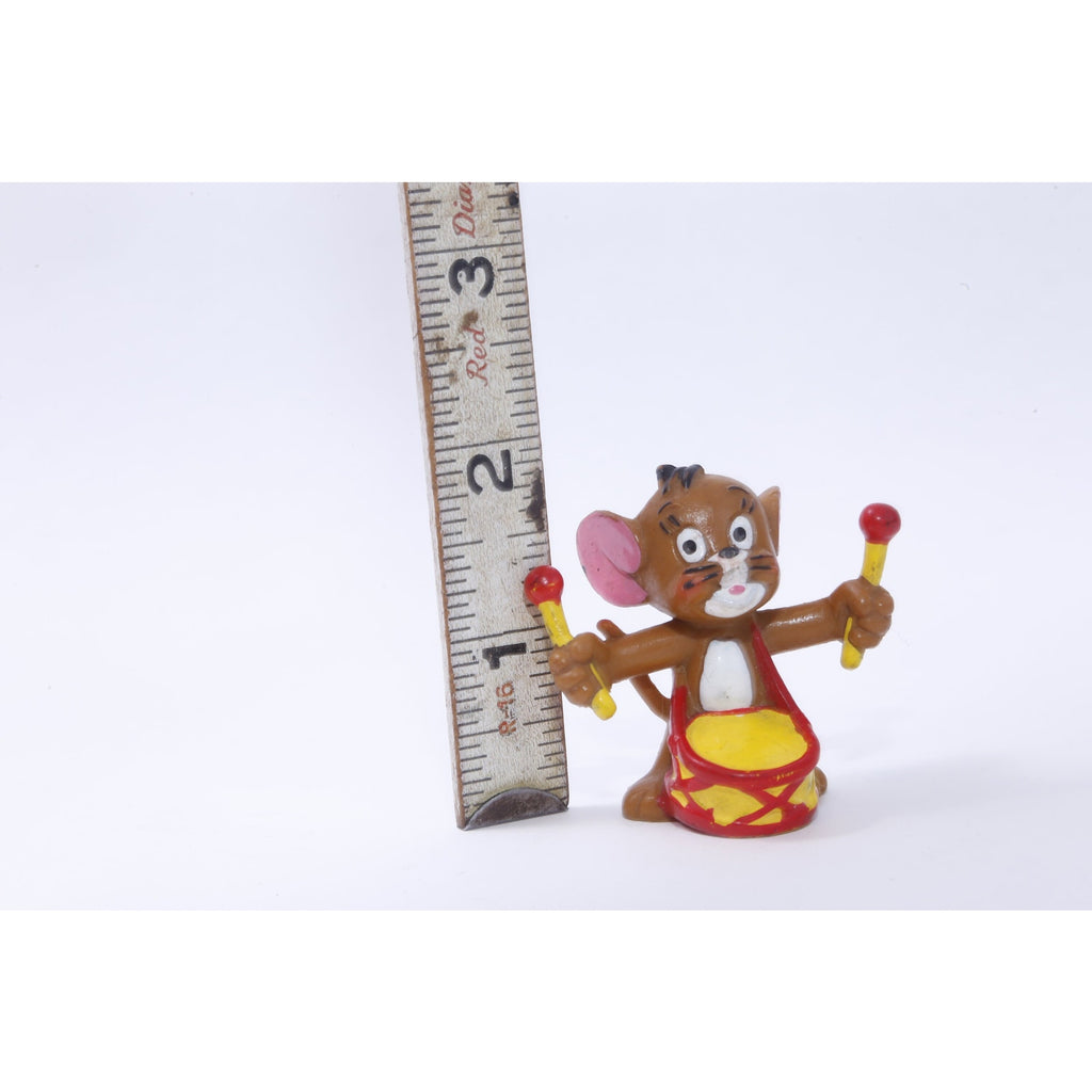 EURO Bully PVC Tom and Jerry, Jerry Mouse, Drum, Little, Toy, PVC Figure, 2", Cartoon Character, Animal, Children, Vintage, ~ 70