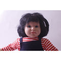Vintage, Bambola Doll, Dressed, Blue Jumpsuit, Striped Shirt, Black Hair, Toy, ~ 250605-WH 307