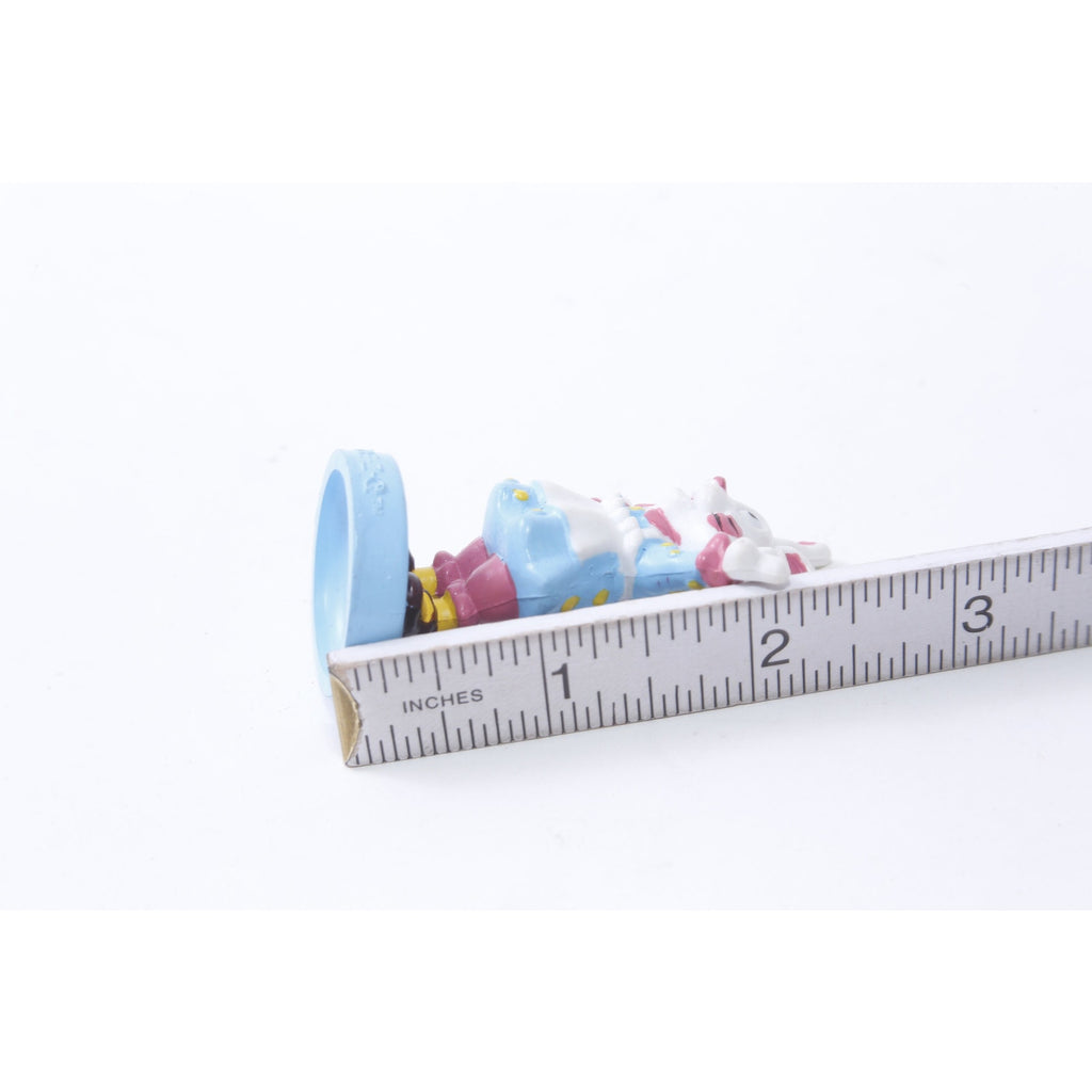 Rabbit, Bunny, Shoe-Z-O, Dressed, PVC Figure, Advertizing, Blue Dress, White Apron, Miniature, 2.5", Toy, Collectible, Vintage, ~20-01-467