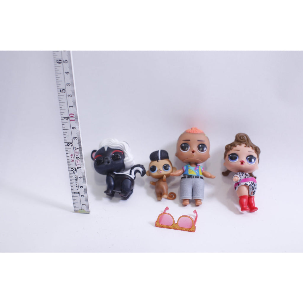 LOL Surprise, Miniature Dolls, Skunk, Monkey, Glitch, Baby Girl, Sunglasses, Toy Set, Little, Adorable, PVC Figures, Collectible~ WH-016 534