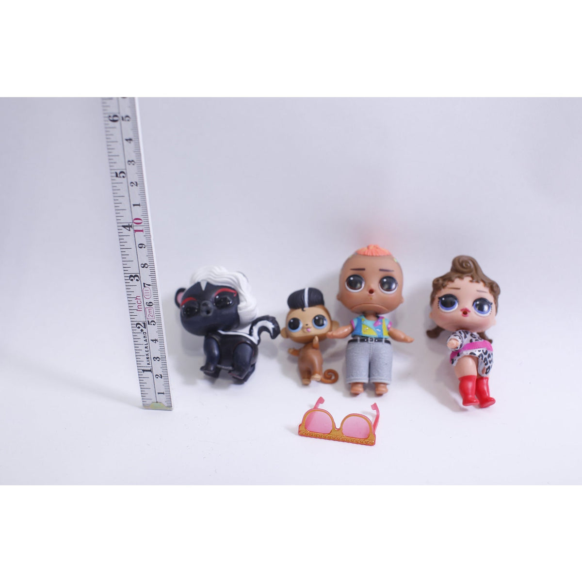 LOL Surprise, Miniature Dolls, Skunk, Monkey, Glitch, Baby Girl, Sunglasses, Toy Set, Little, Adorable, PVC Figures, Collectible~ WH-016 534