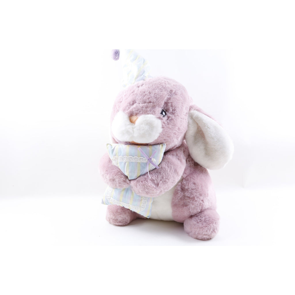 XL Kamar, Rare, Pink Rabbit, Bunny, HUGE Prototype, Sample, OOAK, hand made, Christy Rabbit With Pillow, 1984, Stuffed Animal, ~ 20-01-940