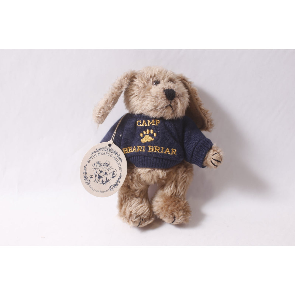 Boyds Bears Indy Puppy Dog Plush in Camp Beari Briar Sweater w Tag ~ 260427-WH M-15-03