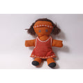 Native American style Rag Plush Doll Orange in Red Dress ~ 260812-WH 946