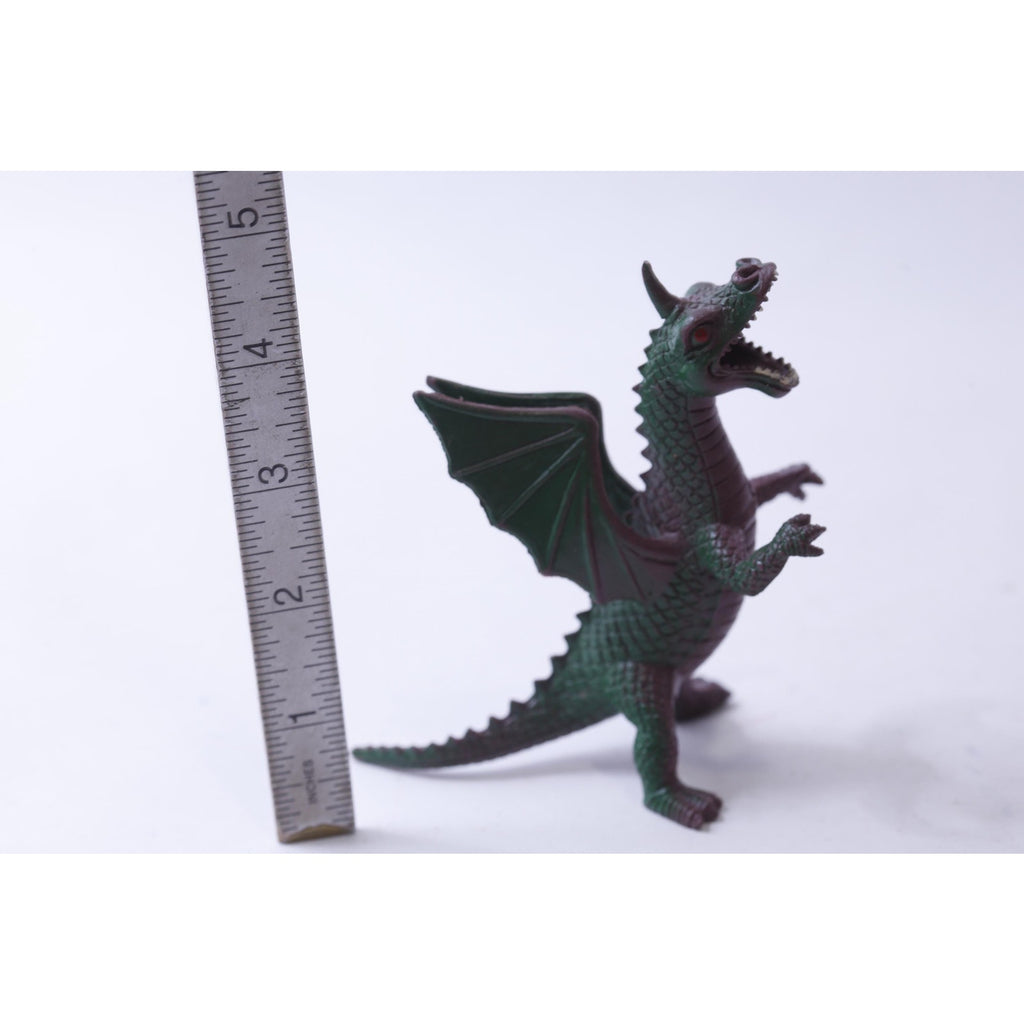 Green-Purple Winged Dragon with a Horn, PVC Figure, 5 inches, Fantasy, Toy, Vintage, Collectible, ~ 240814-SHC SHC-050
