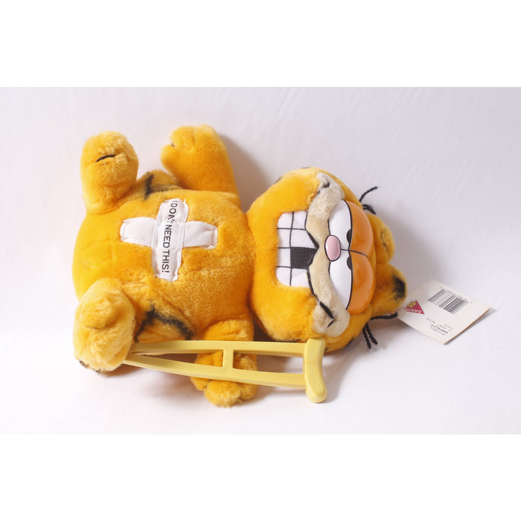 Injury Gift Get Well Dakin Garfield with Crutch Plush with the text I Don't Need This with Tag ~ 260317-WH 987