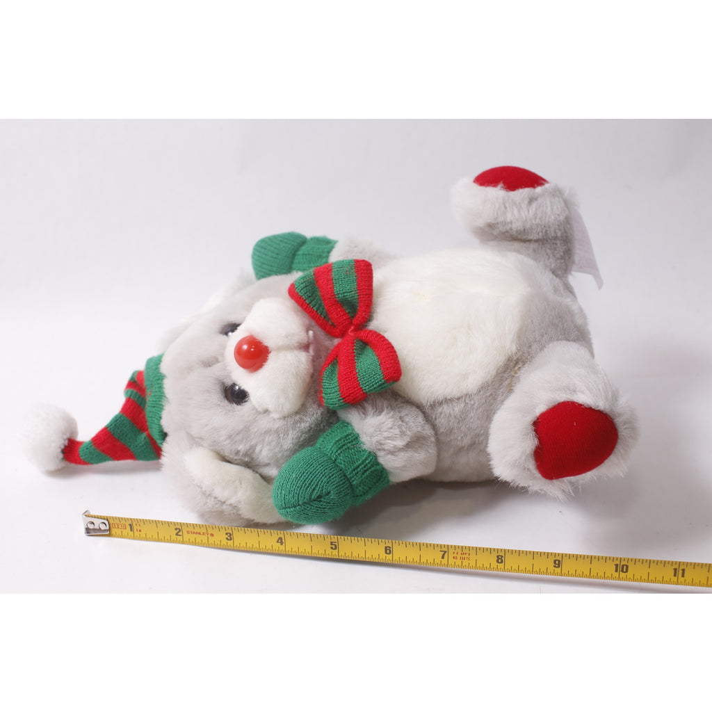 1980s Cute Fairview Jingle Mouse Plush Christmas Decor ~ 260718-DISH M-17-02