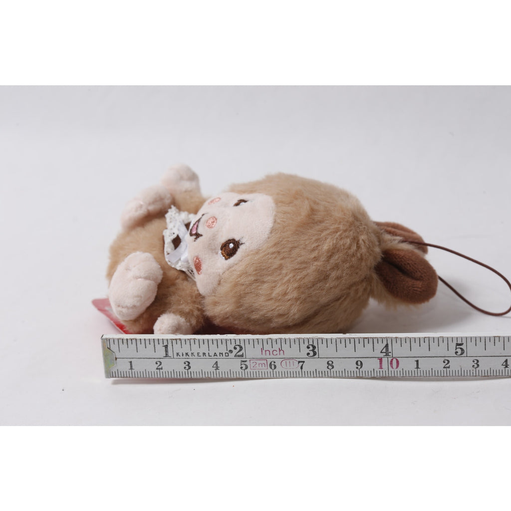 Japan Sekiguchi Monchhichi Beige Mascot Plush w Bib and Tag ~ 260817-WH 1014