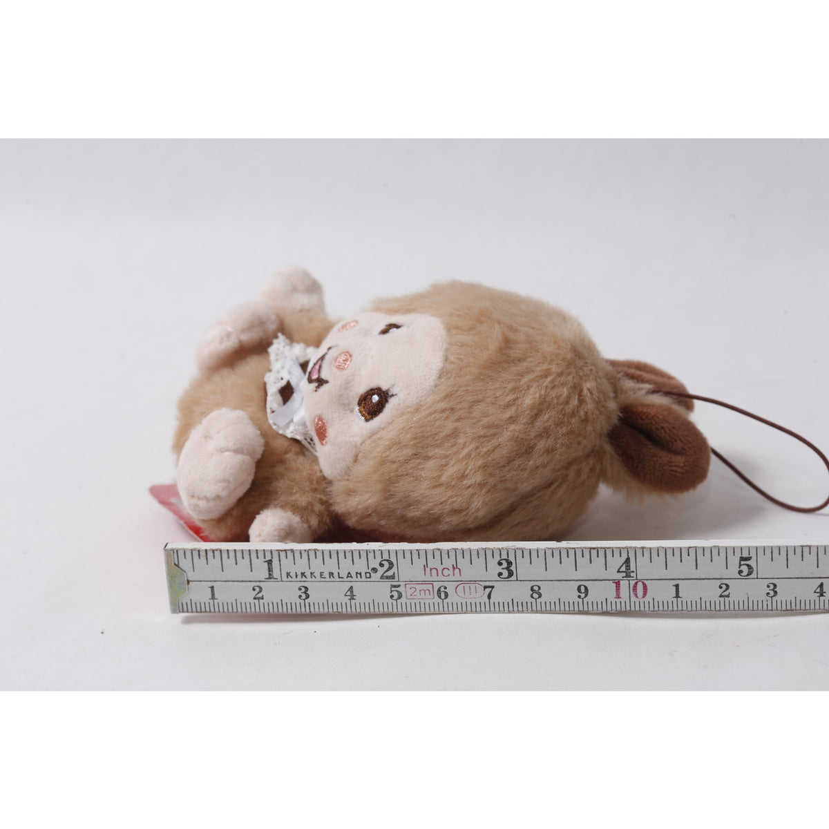Japan Sekiguchi Monchhichi Beige Mascot Plush w Bib and Tag ~ 260817-WH 1014