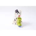 Squeaky Toy, Dog Toy, White, Black, Dalmatian, Green Boot, PVC Figure, Animal, Toy, 4.5", Collectible, Vintage, ~20-01-448