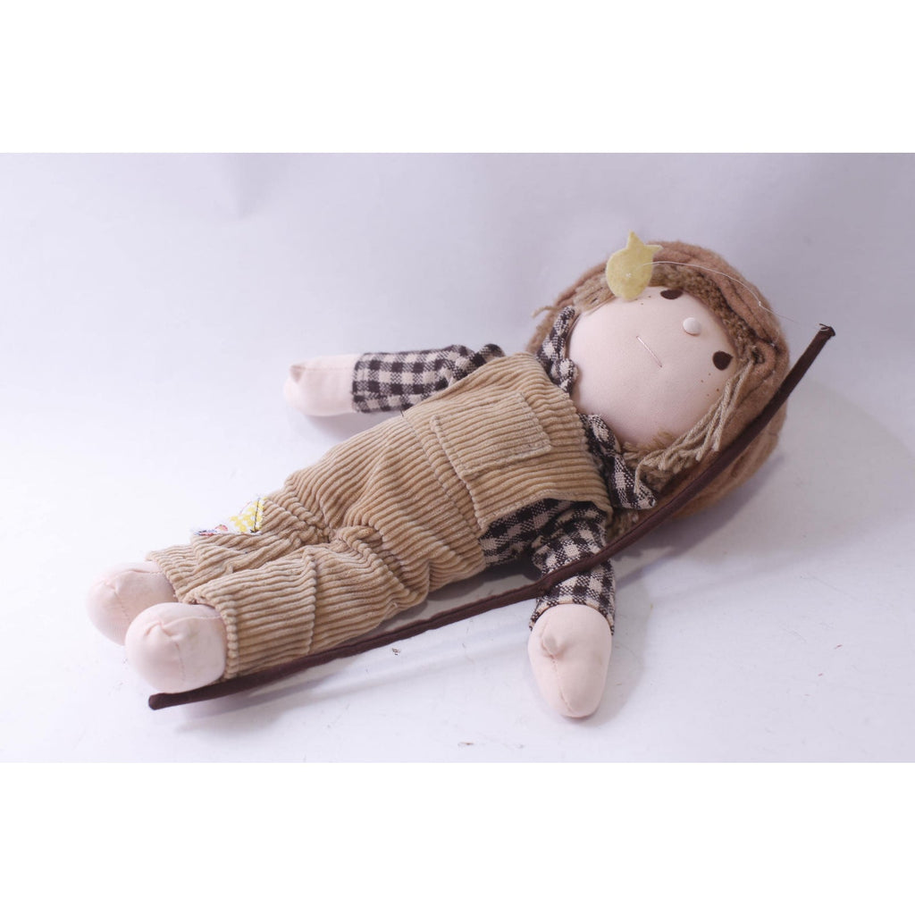 Woodrow the Fishing Boy, Plush Doll with Pole and Fish, 12 inches, 1982, Applause, Vintage, Collectible, ~ 241003-DIAF 1298