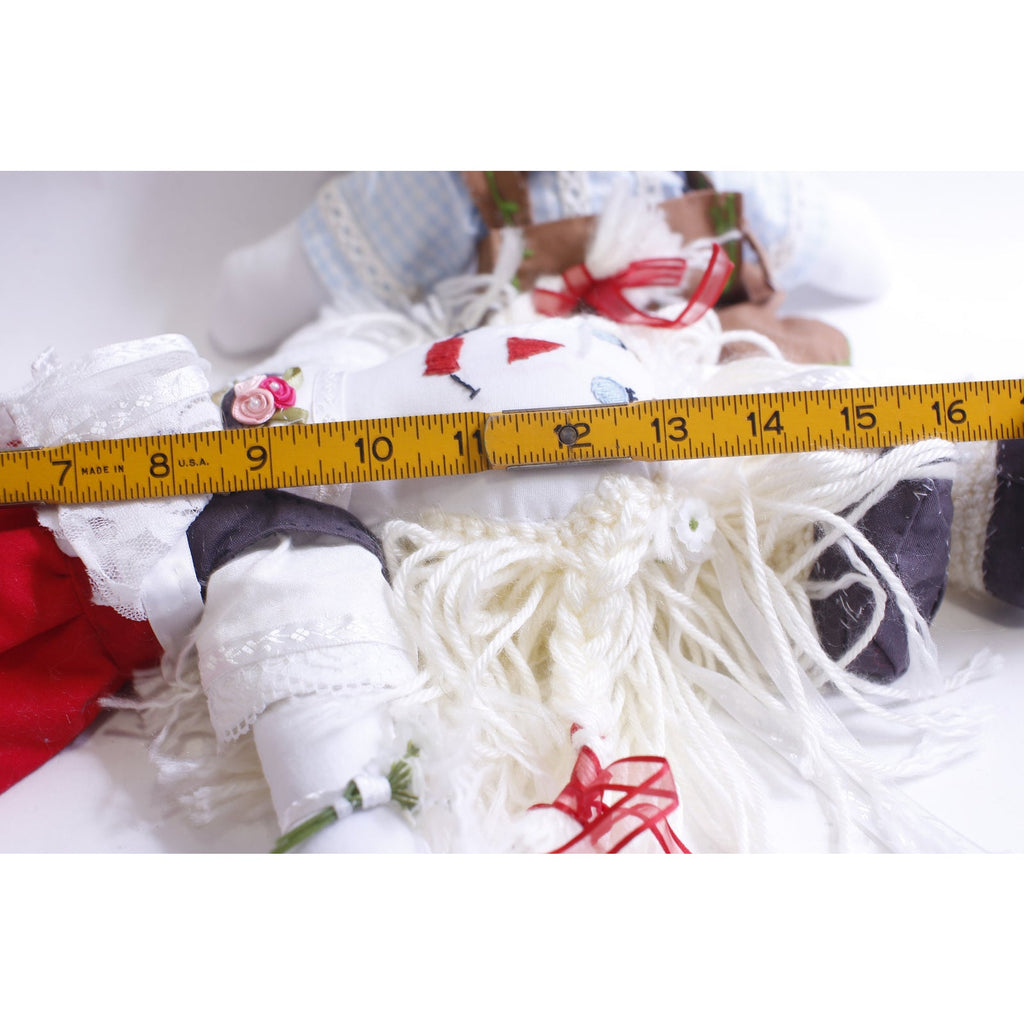 Scandinavian, European, Raggedy Ann and Andy Dolls, Hand Made, German, White Cloth, 1970s - 230710-DIR 224