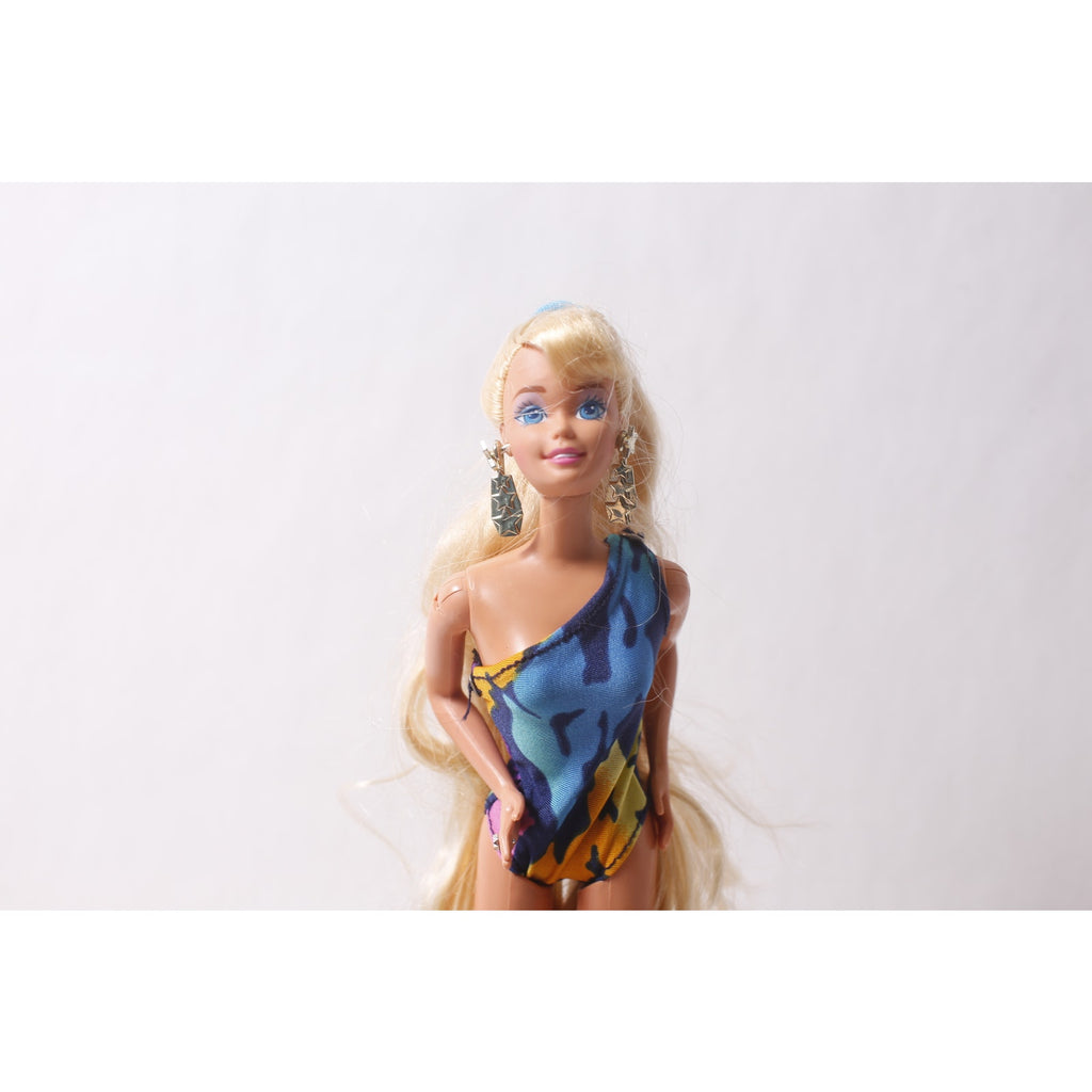 Tropical Barbie Doll Blonde with Bent Arms and Big Earrings by Mattel Fashion Doll ~ 260214-WH 984