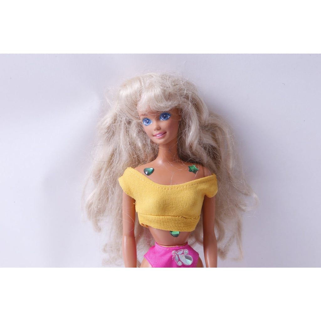 Mattel, Barbie, Dressed Doll, 11 1/2", Poseable, Blonde, Long Hair, Yellow Top, Fashion Doll, Vintage, Collectible, ~ 20-01-575