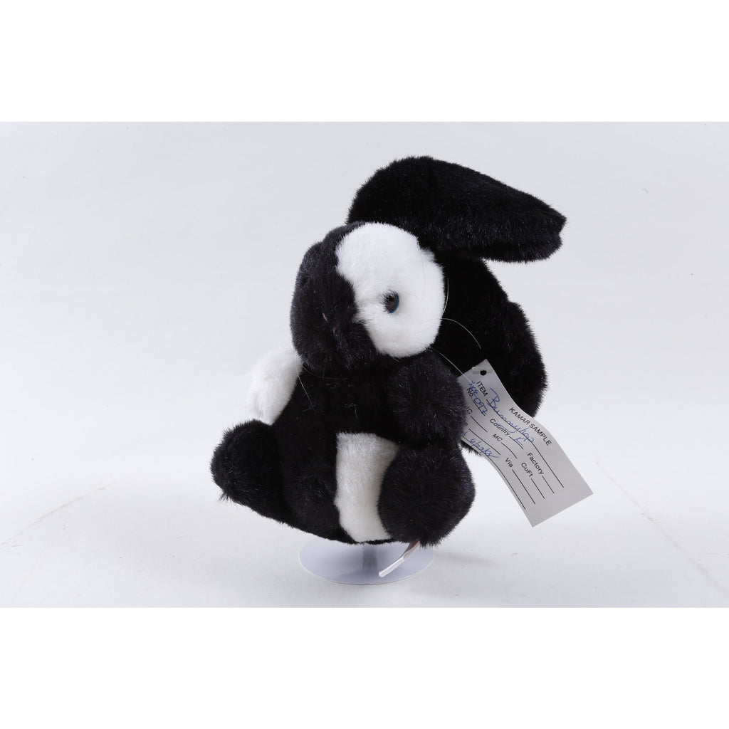 Kamar, Rare, Salesman Sample, Bunnyhop, Black White, Rabbit, 1988, Soft, Plush - 244