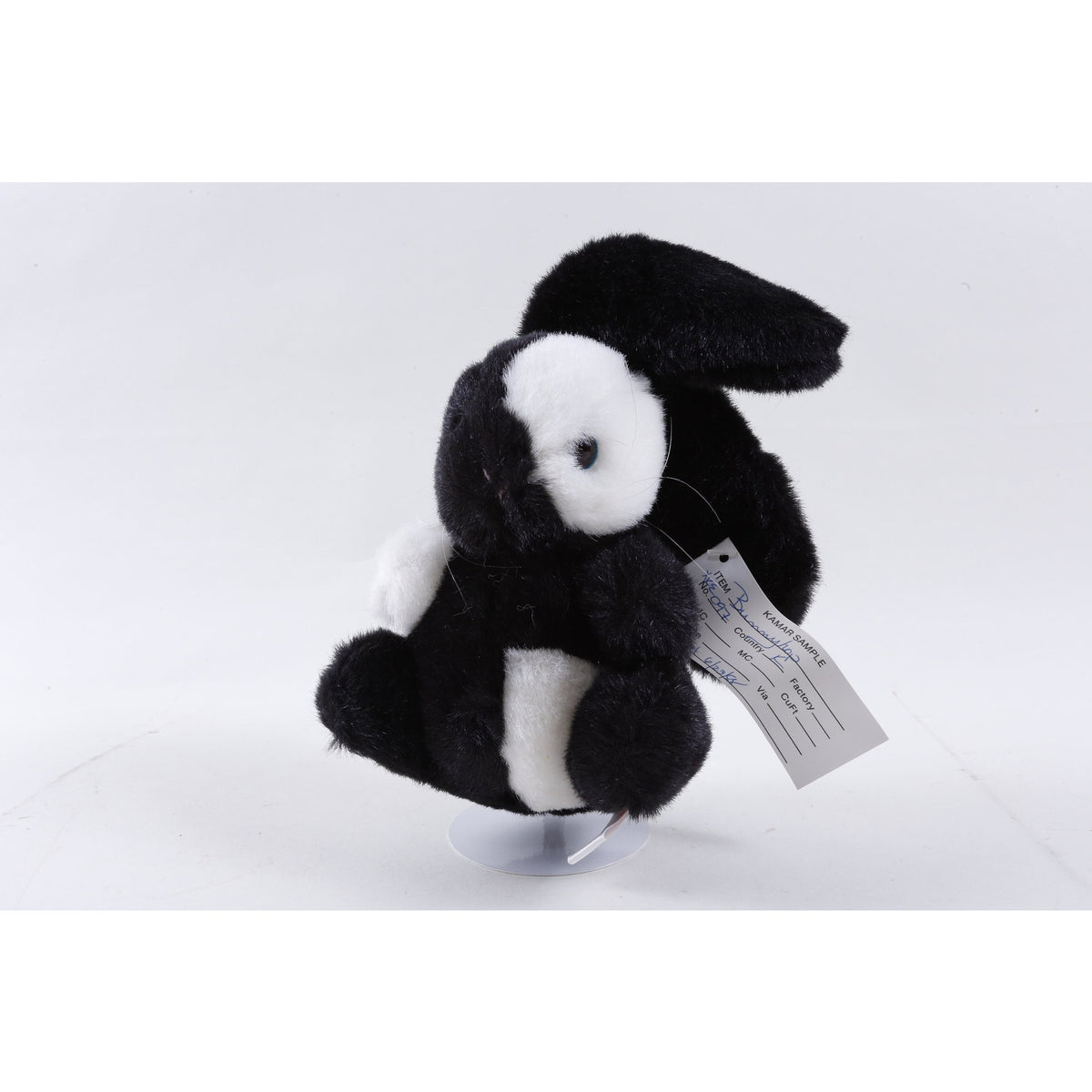 Kamar, Rare, Salesman Sample, Bunnyhop, Black White, Rabbit, 1988, Soft, Plush - 244