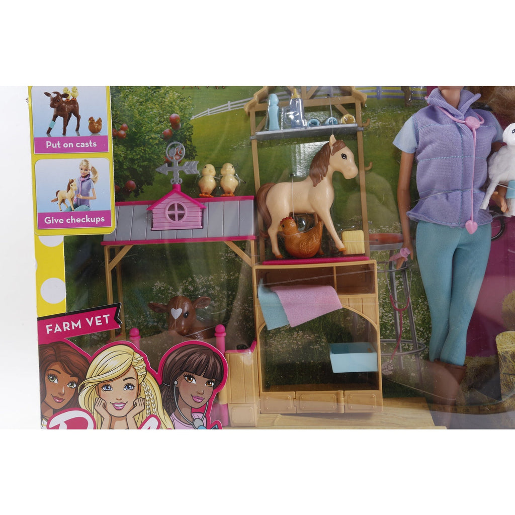 Barbie, Farm Vet, Plastic, Toy, Set, Playset, Doll, Animals, Mattel, Children, Sealed ~ E-3