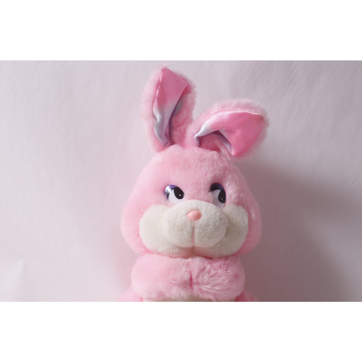 80s Rainbow Easter Hands Holding Dan Dee Rabbit Plush Pink and White Soft Toy Easter Decor ~ 260325-WH 1037