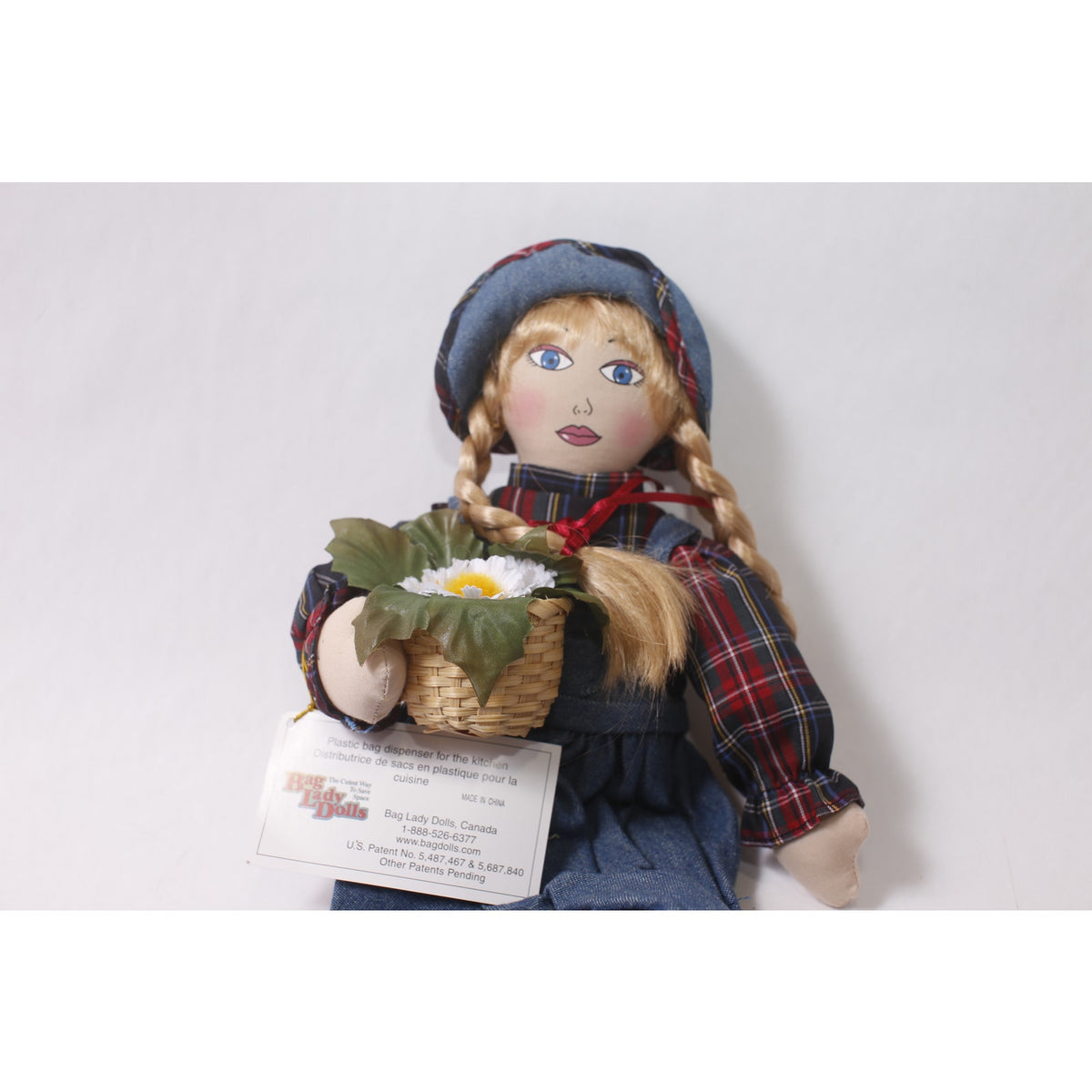 Plastic Bag Dispenser for the Kitchen by Bag Lady Dolls Home Decor ~ 260220-DISV 1008