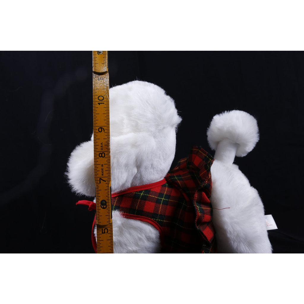 Kamar, Rare, Salesman Sample, Canoice, White Poodle, Dog, Dressed, Red Outfit, 1989 Soft Plush Doll Animal Vintage ~ 20-34-1211