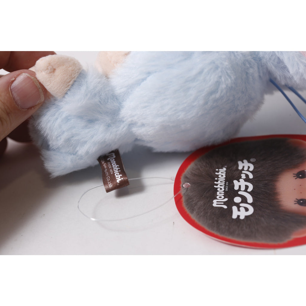 Sekiguchi Monchhichi Blue Bunny Plush Keychain Japan Collectible ~260710-WH 1385
