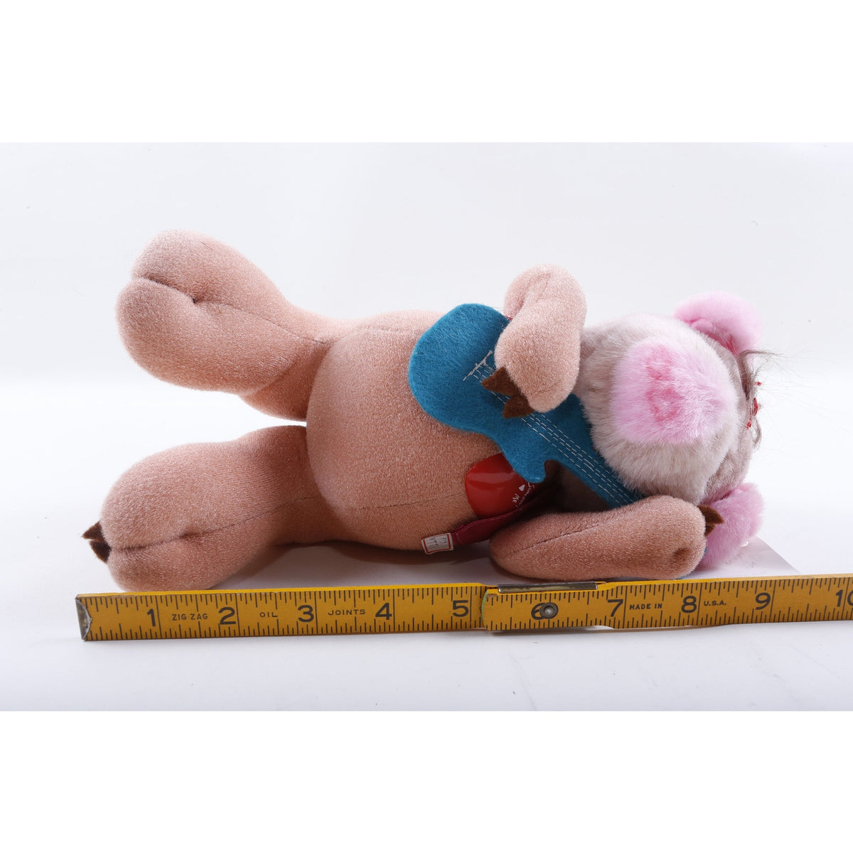 Kamar, Rare, Prototype, Sample, Pig, Guitar Player, 1986, Guitar, Heart, Plush, Soft, Toy, Stuffed Animal, ~ 20-01-185