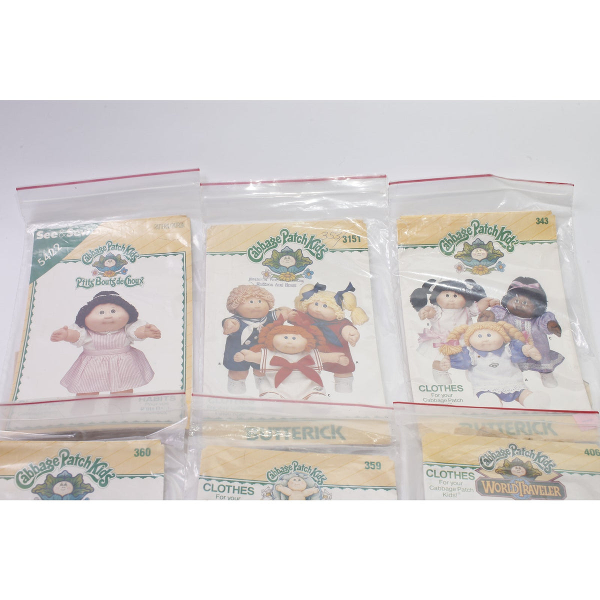 Cabbage Patch Kids, Doll Clothes Kit, Set of 6, Butterick, Sewing, Craft Project, Vintage, ~ 260128-WH 933