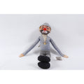 Kamar Company Sample Jock, Sad Clown, Gray White Outfit, Hat, No 1590, Soft, Plush, Doll, Vintage, ~ 271