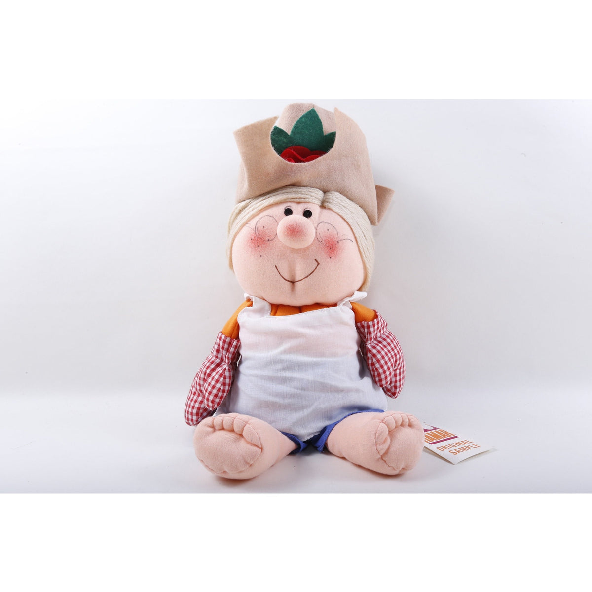 Kamar, Rare, Employee Sample, OOAK, hand made, Grandma, Farmer, Cowboy, Lawry Food, 1985, Doll, Soft, Plush, Toy, Vintage, ~ 216