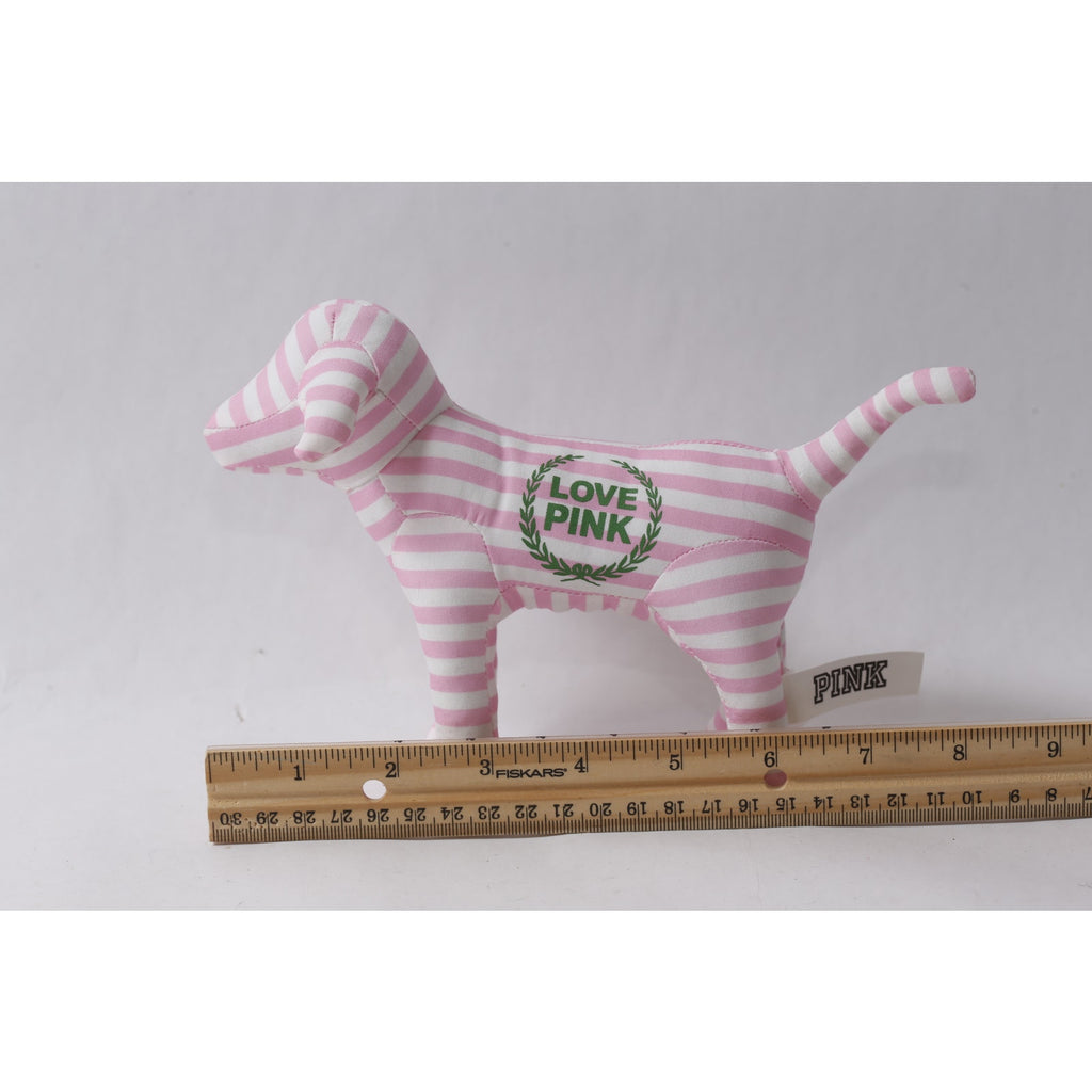 Victoria's Secret PINK Plush Dog Striped Stuffed Animal ~ 260909-WH 1395