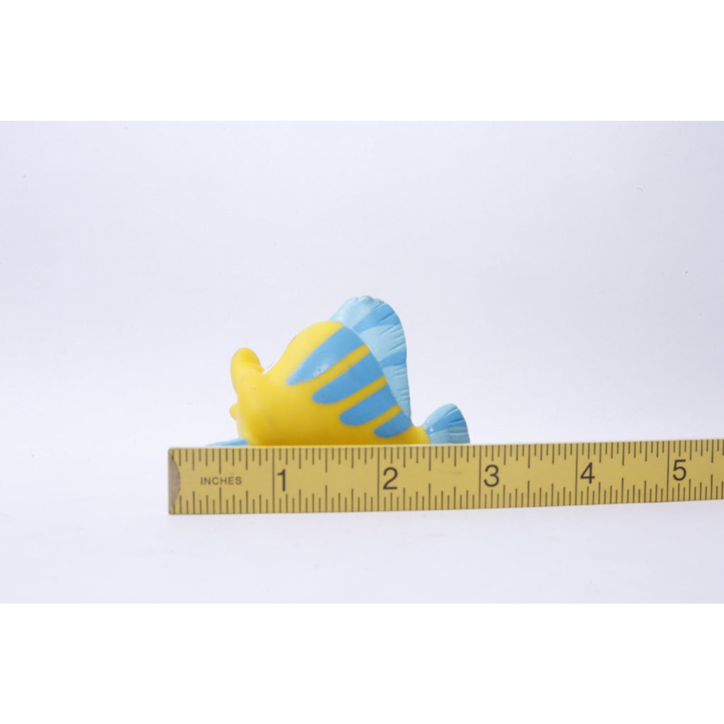 Tyco Disney, The Little Mermaid, Flounder, 2", PVC, Figure, Yellow Blue, Fish, Cartoon Character, Toy, Vintage, Collectible, ~ 20-01-689