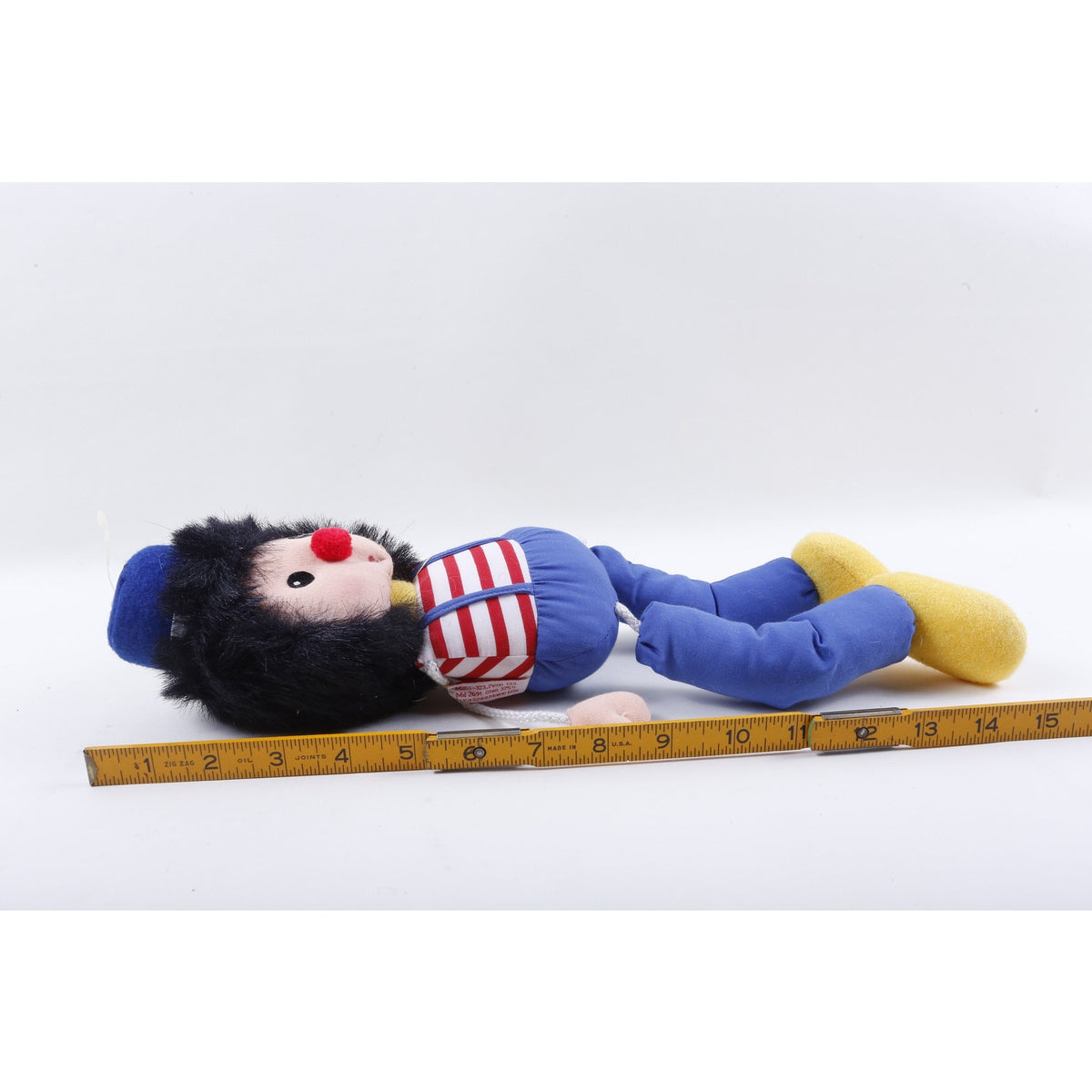 Kamar, Clown, Rare, Prototype, Sample, Boy, Red White Shirt, Blue Pants, Blue Hat, 1985, Soft, Plush, Doll, Toy - 20-01-06