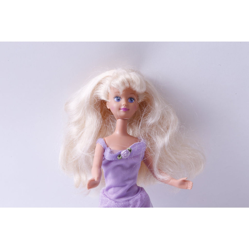 Barbie Style, Doll, Dressed, Bent Arms, Blonde, Long Hair, Purple Dress, Movable Limbs, Toy, Vintage, Collectible, ~ 20-01-764