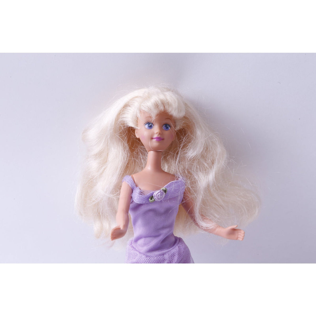 Barbie Style, Doll, Dressed, Bent Arms, Blonde, Long Hair, Purple Dress, Movable Limbs, Toy, Vintage, Collectible, ~ 20-01-764