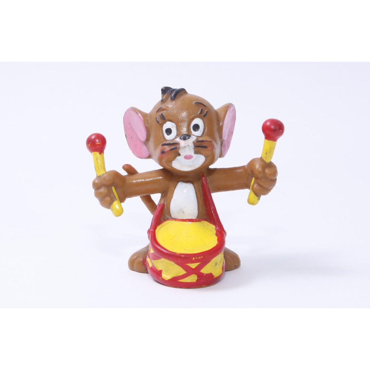 EURO Bully PVC Tom and Jerry, Jerry Mouse, Drum, Little, Toy, PVC Figure, 2", Cartoon Character, Animal, Children, Vintage, ~ 70