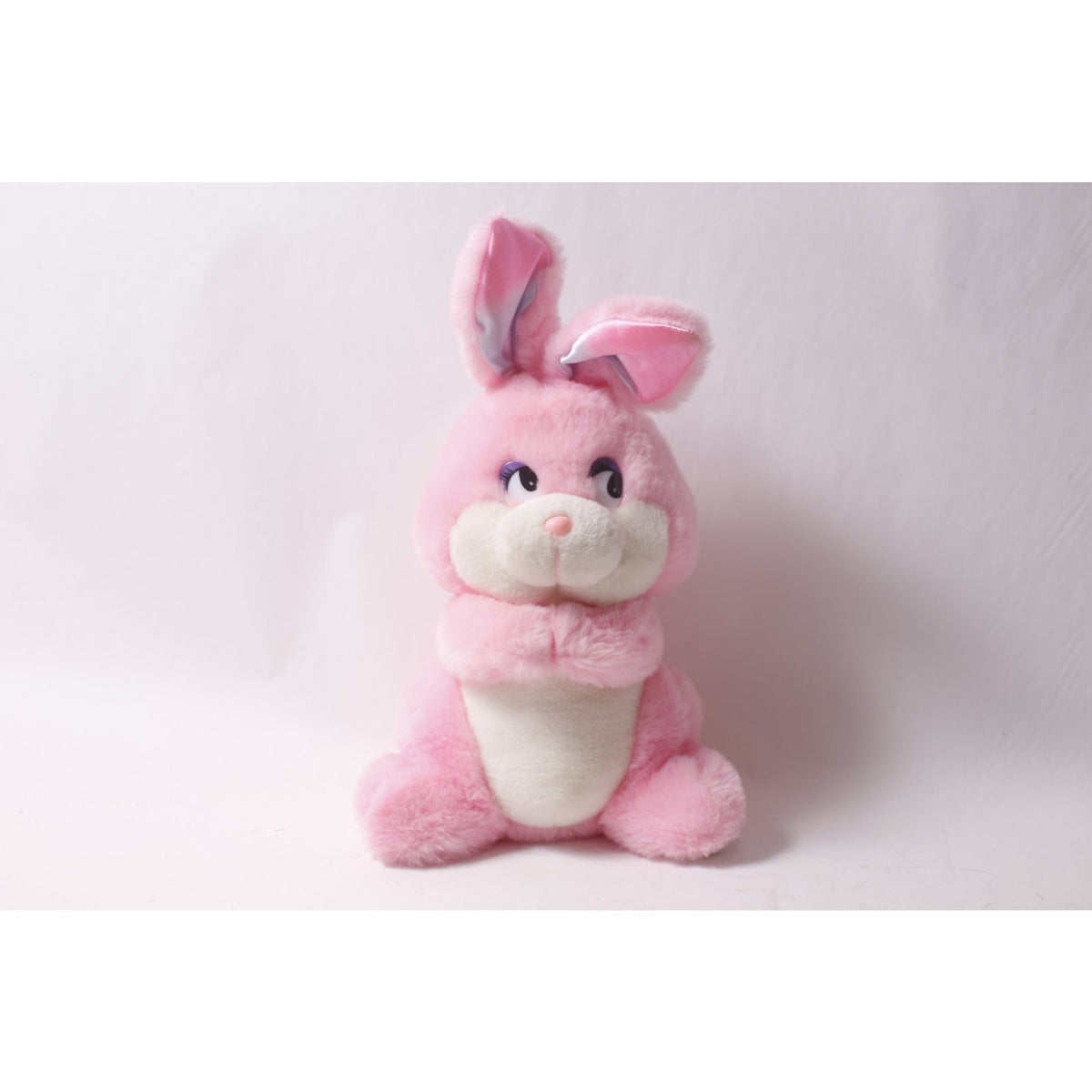 80s Rainbow Easter Hands Holding Dan Dee Rabbit Plush Pink and White Soft Toy Easter Decor ~ 260325-WH 1037
