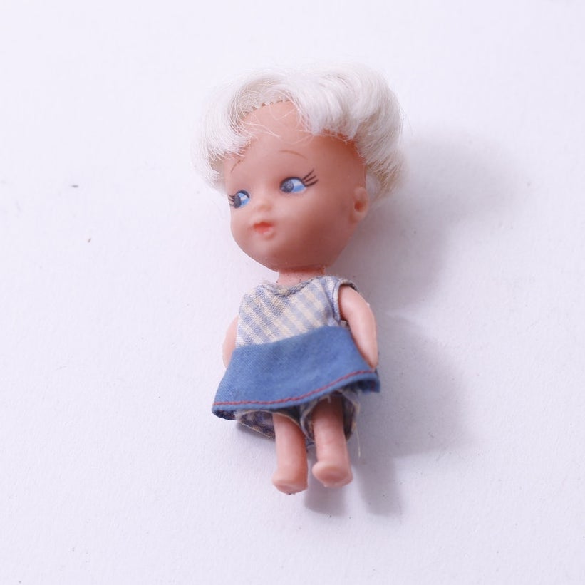 1960s, Uneeda, Pee Wee, Mini Doll, Blue Dress, White Hair, Vintage, ~ 250604-WH 211