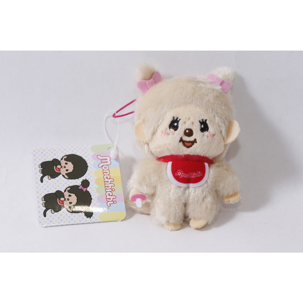 Sekiguchi Monchhichi Beige Plush Keychain Japan ~ 260710-WH 1395