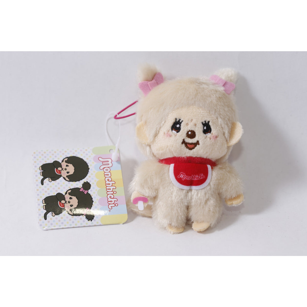 Sekiguchi Monchhichi Beige Plush Keychain Japan ~ 260710-WH 1395