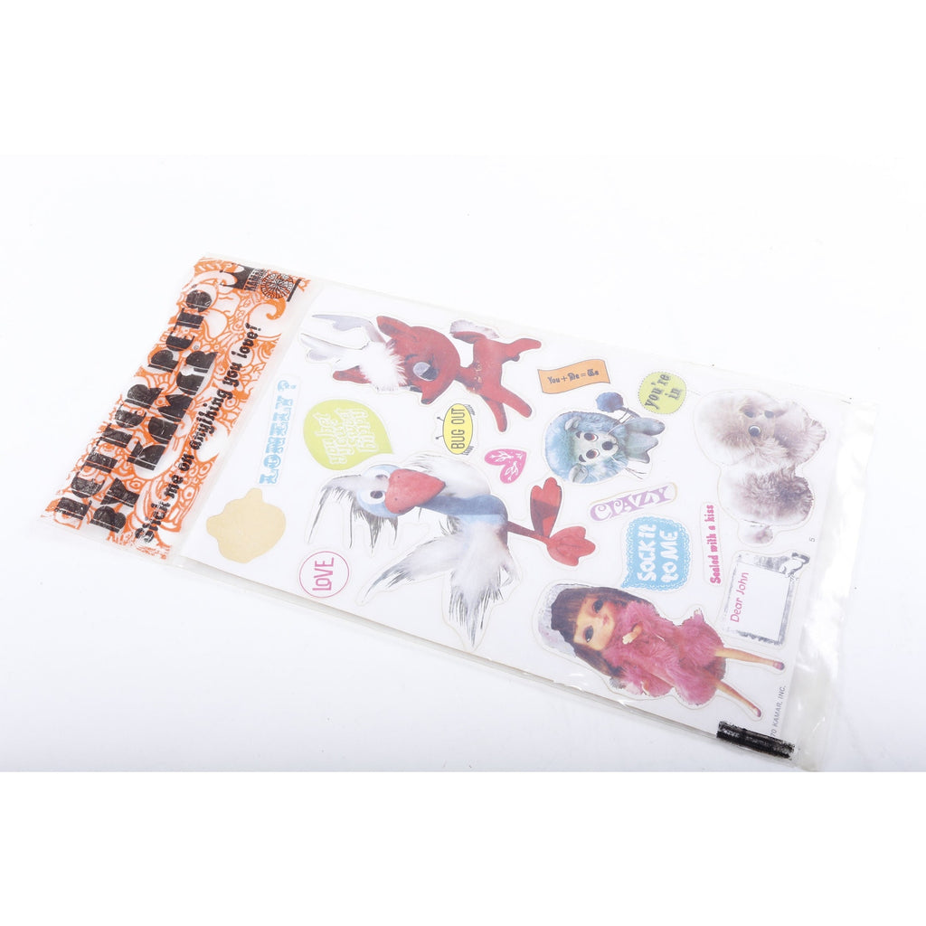 Kamar, Letter Pets, EXTREMELY RARE Sticker Sheet, Phrases, Friendship, Soft Toys, Mod Dolls, Children, Vintage, Collection ~ 20-01-159 246